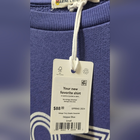 Marine Layer Vintage Terry 1976 Graphic Pullover Sweatshirt Women’s Size Small - Picture 8 of 13